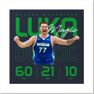 Luka Doncic 60 Point Triple Double Posters and Art